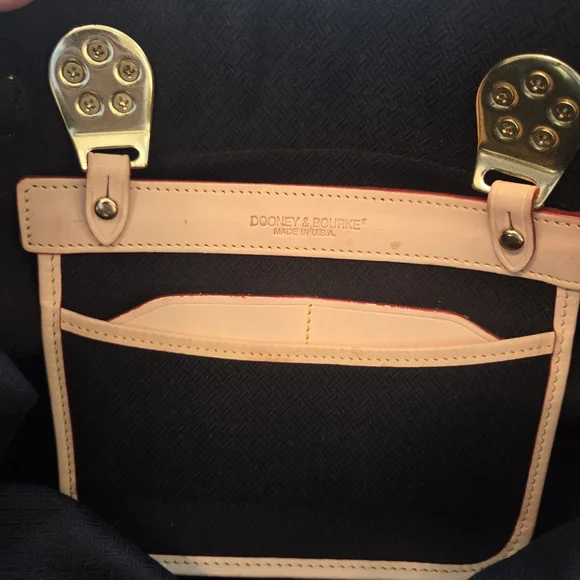 Vintage Dooney & Bourke USA Cabriolet Dome Satchel Taupe Canvas Brass Hardware - Picture 13 of 16